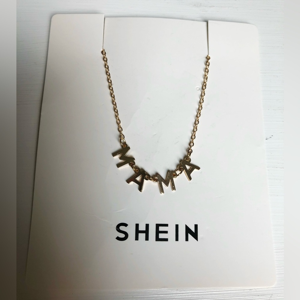 SHEIN New Gold MAMA Necklace